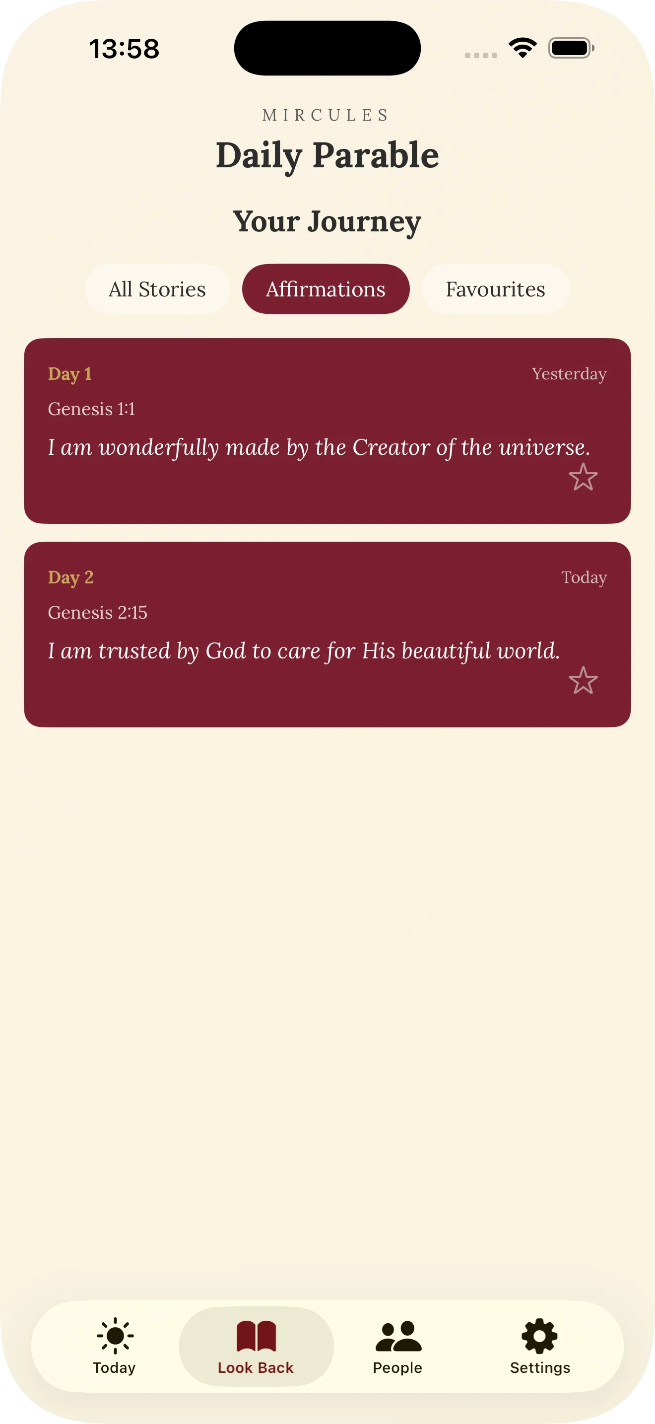 Look Back — affirmations archive